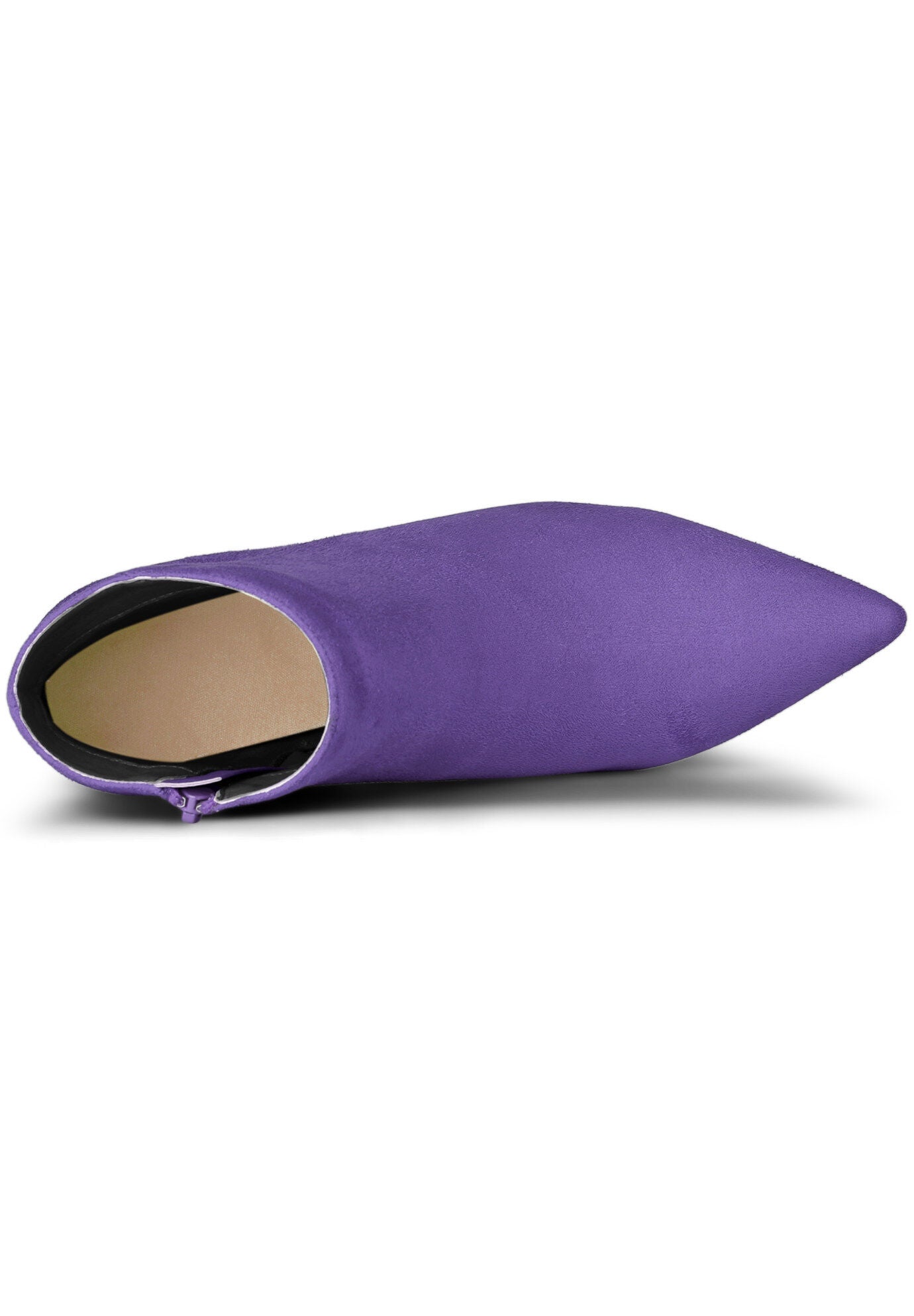 POINTED TOE KITTEN HEEL ZIP BOOTIES, Deep Purple / Purple, alternate image number 3
