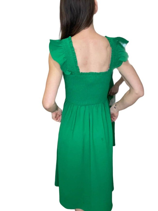 KELLY MIDI DRESS IN GREEN, , alternate image number null
