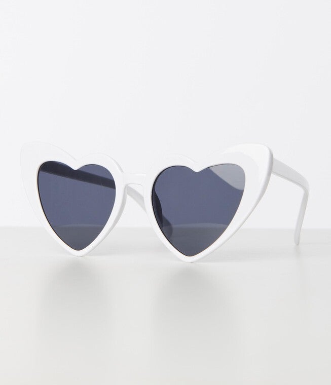 White Heart Sunglasses, White / White, hi-res image number 0