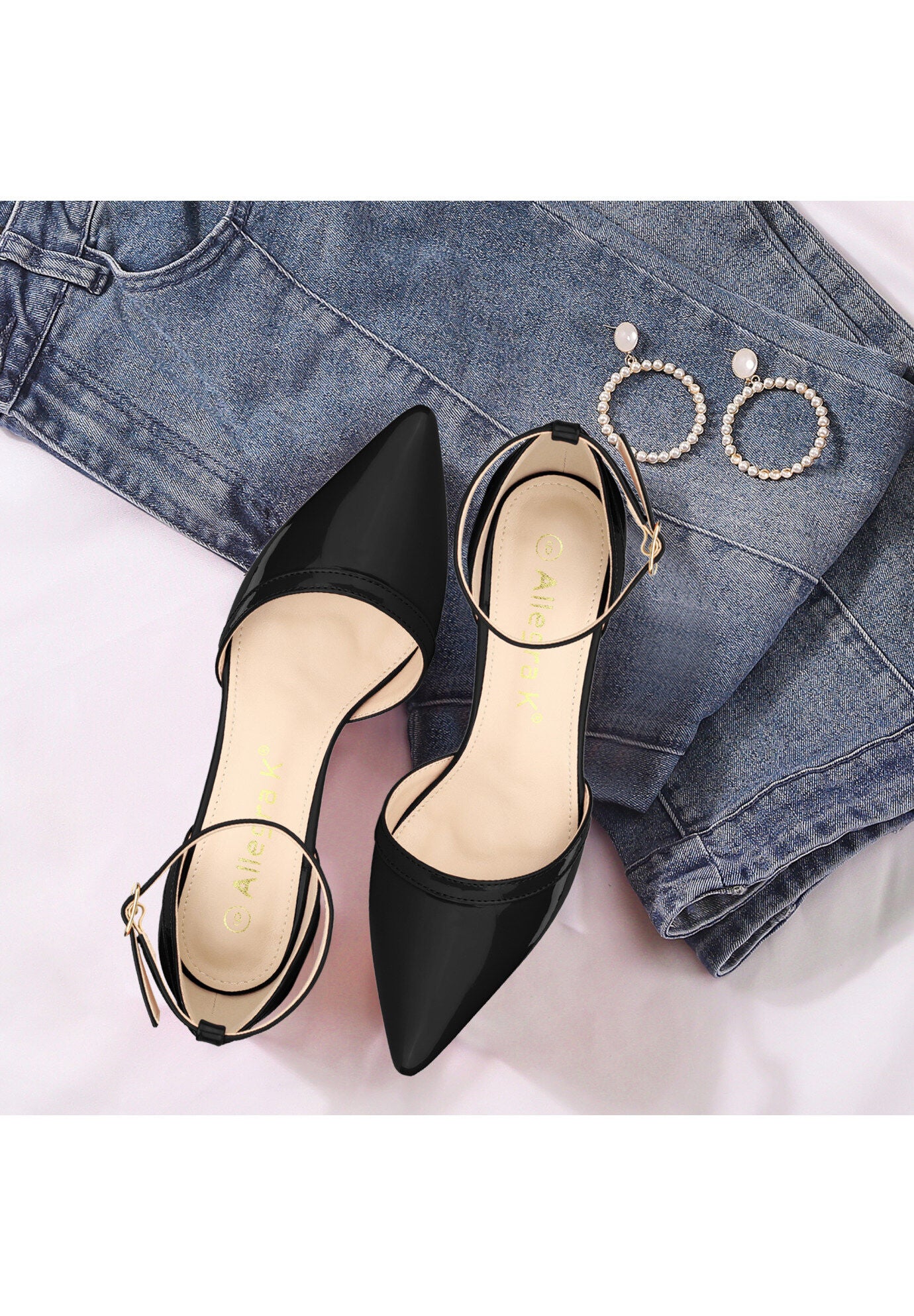 Pointed Toe Stiletto High Heel Pumps Evening Dress Shoes, Black / Black, alternate image number 1