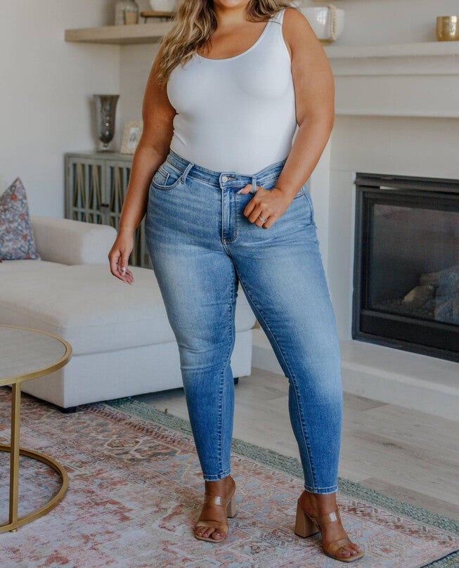 MID RISE VINTAGE SKINNY JEANS, Light Wash / Light Wash, alternate image number null