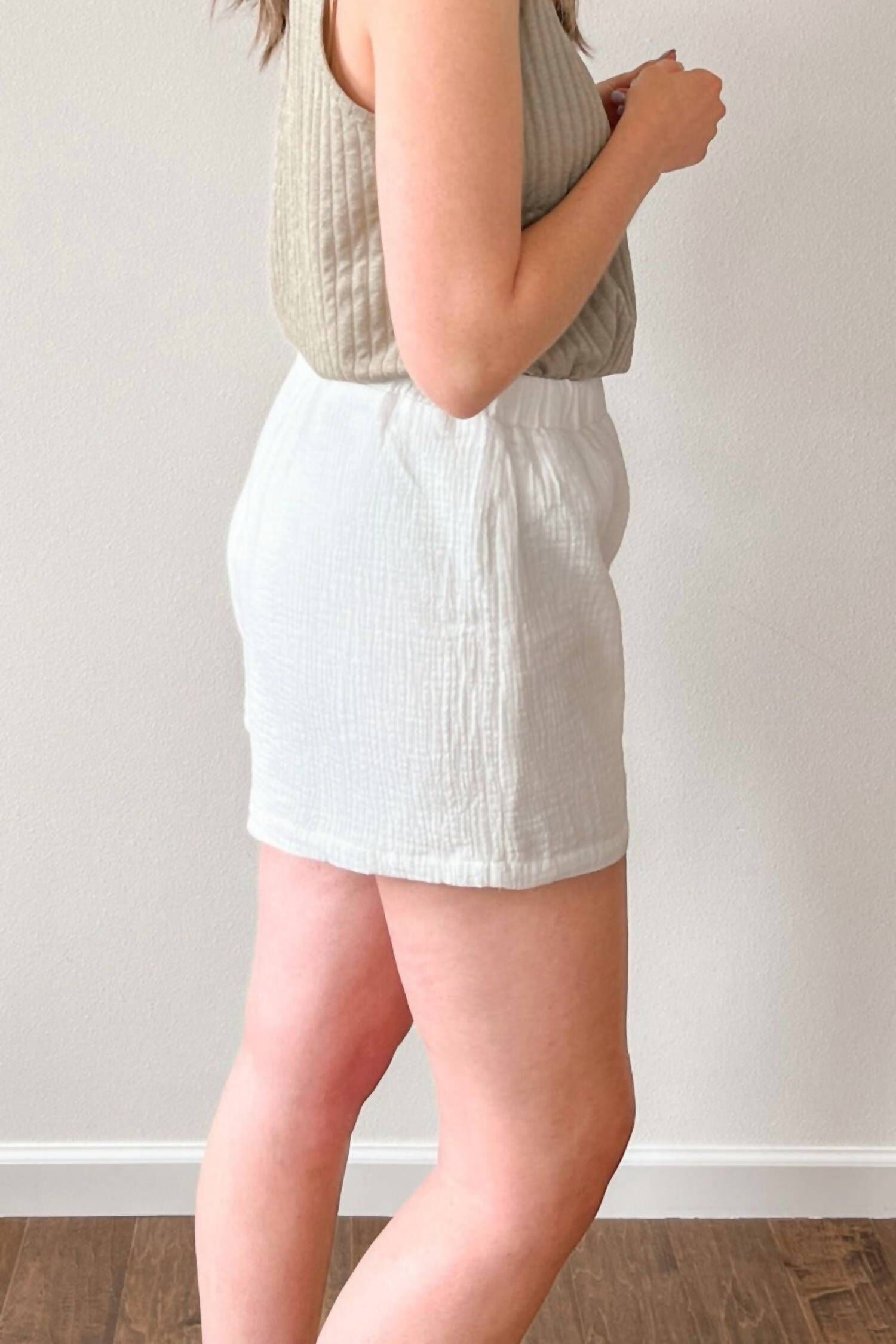 Vacay Mode Gauze Short In White, , alternate image number 1