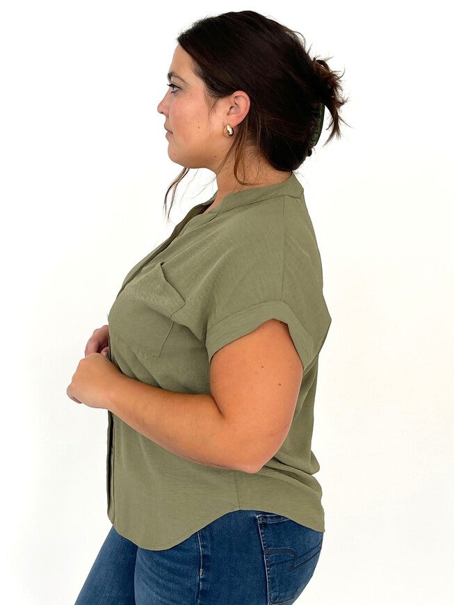 Palo Short Sleeve Button Down - Olive, Olive / Olive Green, alternate image number null