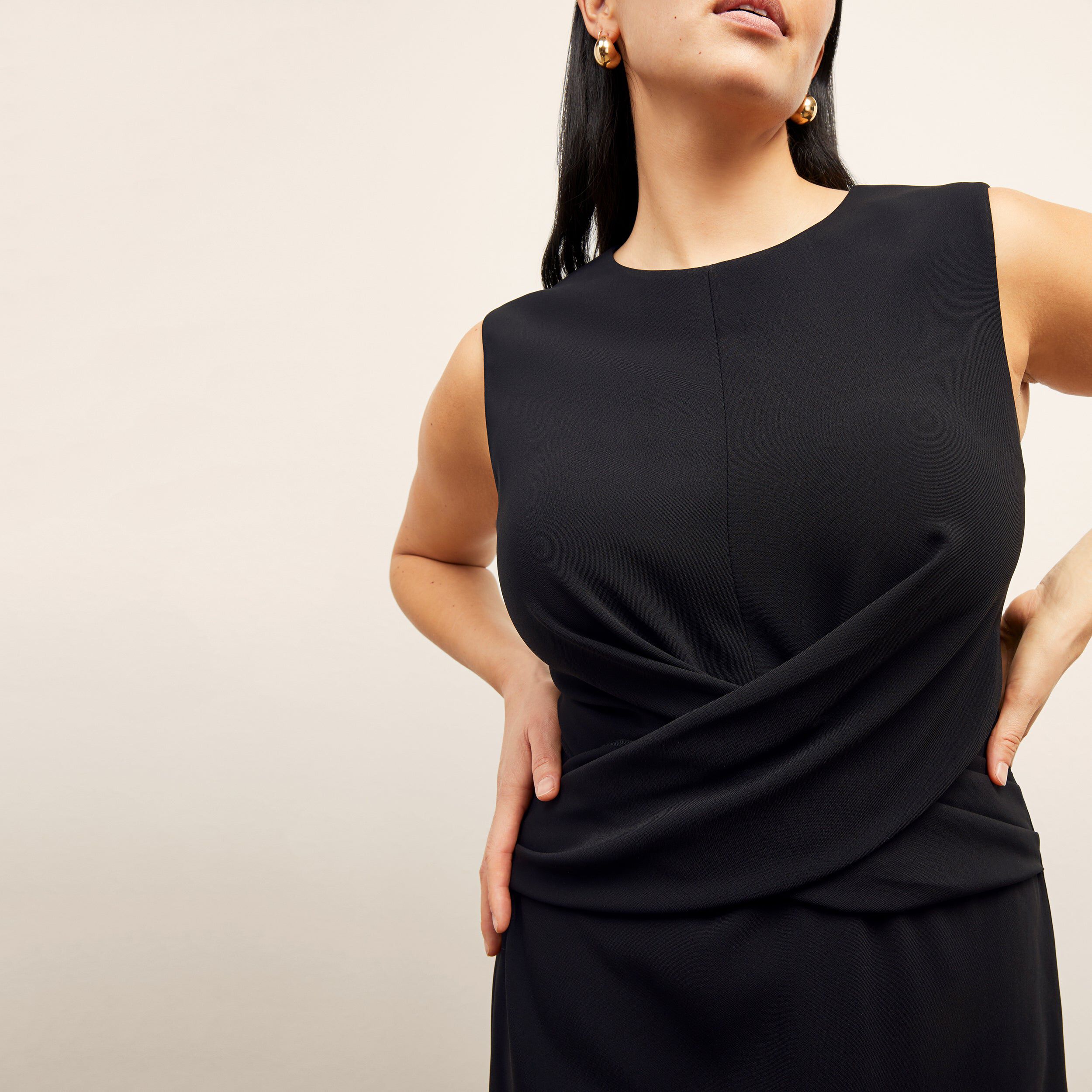Luz Dress - Everyday Crepe, Black / Black, alternate image number 2