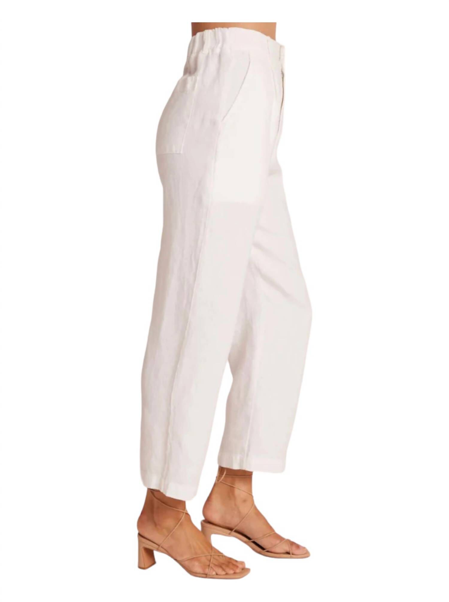 Relaxed Pleat Front Trouser, White / White, alternate image number 2
