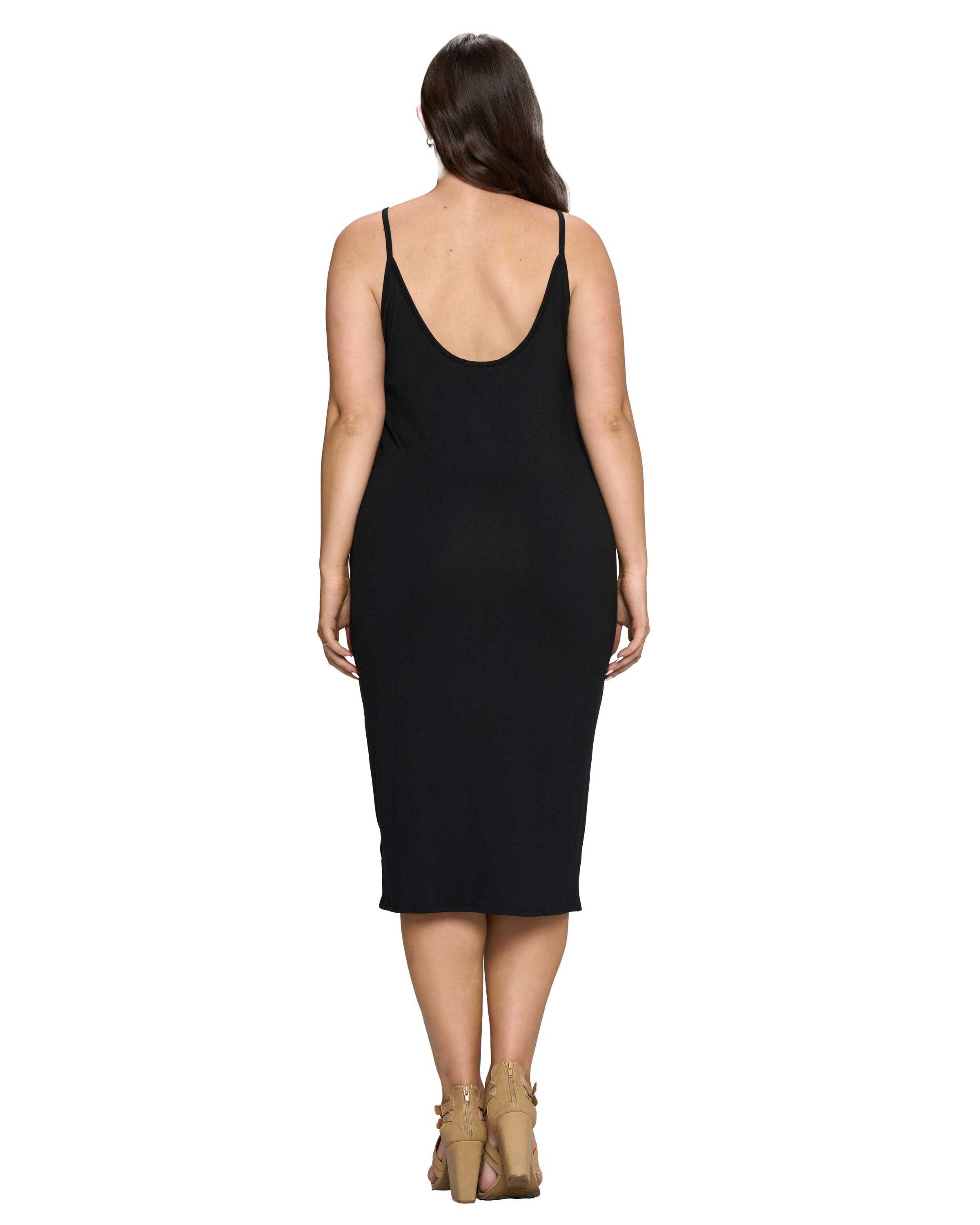 DAISY MIDI DRESS, Black / Black, alternate image number 2