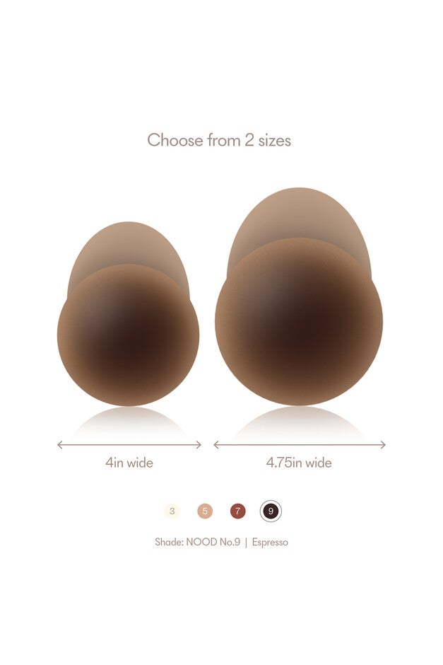 No-Show Extra Lift Adhesive & Reusable Nipple Covers, No 9 Espresso / Brown, alternate image number 1