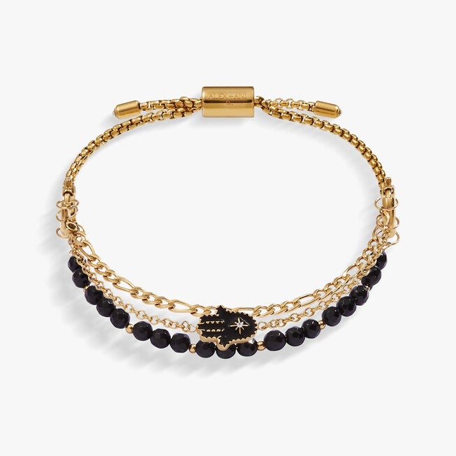 Hamsa Stranded Bracelet Set, Gold / Gold, hi-res image number 0