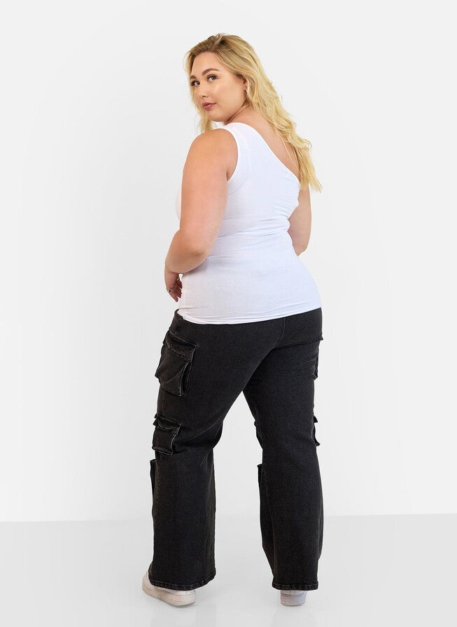 ESSENTIAL SINGLE SLEEVE TOP, White / White, alternate image number 3