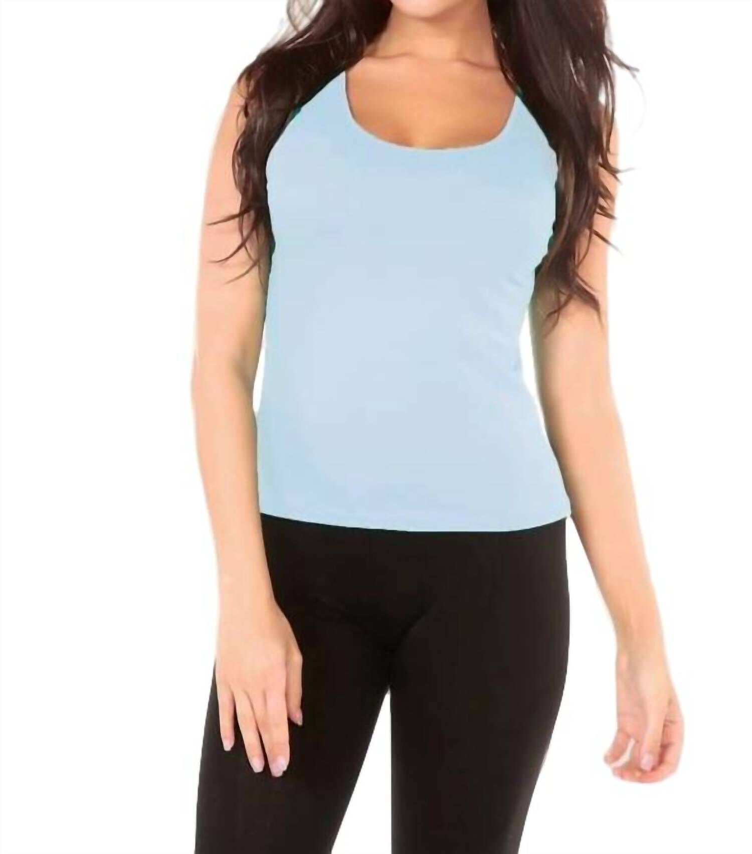 BRA-FRIENDLY TANK TOP IN SKYBLUE, Skyblue / Dusty Blue, hi-res image number 0