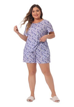 Short Sleeve Summer Casual 2 Piece Pajama Set