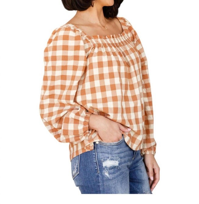 ONE FINE AFTERNOON TOP, Caramel / Brown, alternate image number null