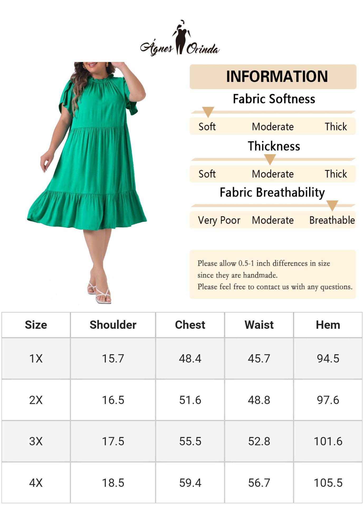 TIE BACK PETAL SLEEVE MOCK NECK RUFFLE HEM A-LINE SWING MIDI DRESS, Green / Kelly Green, alternate image number 4