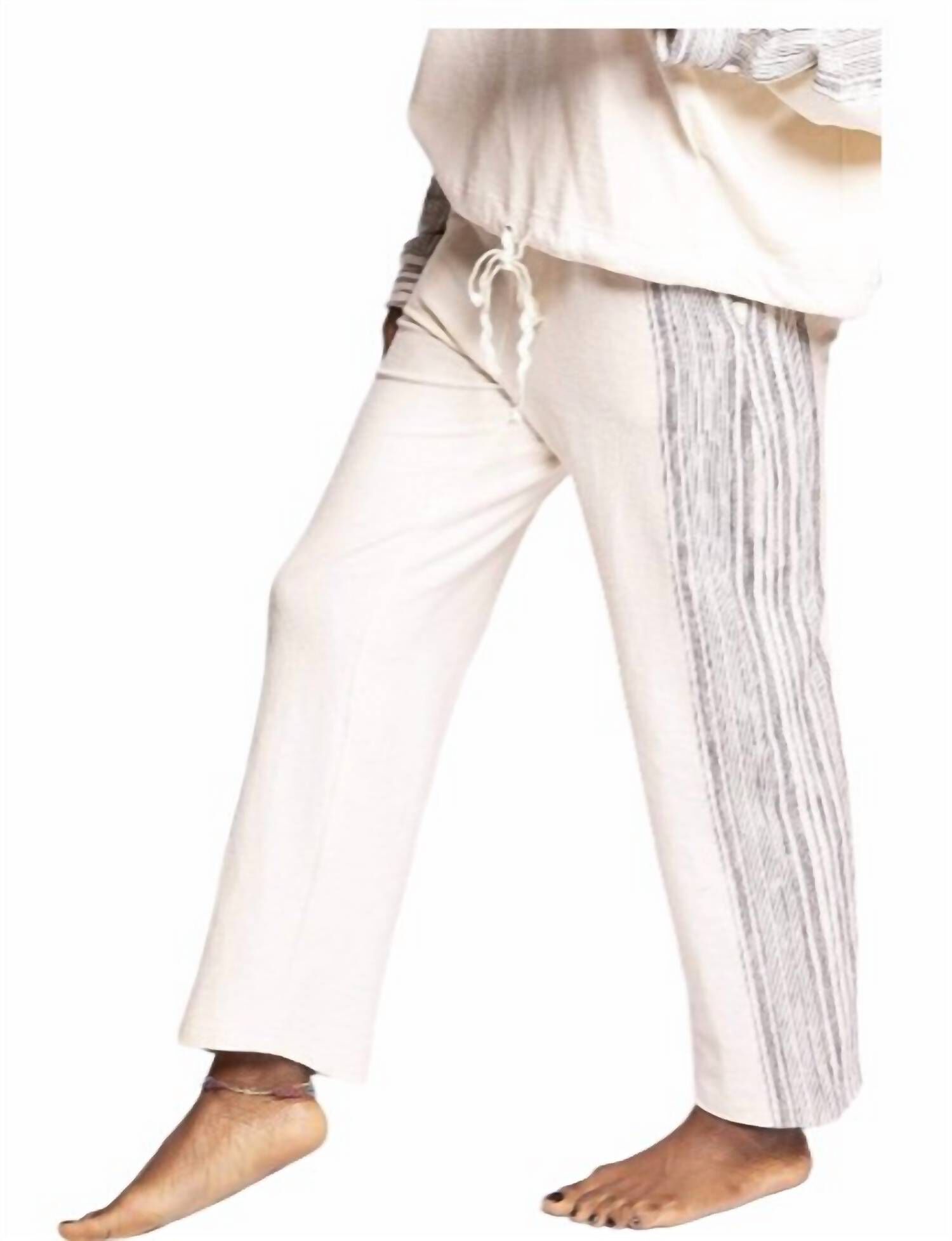 STRIPE CHIA JOGGER PANTS IN WHITE, White / White, hi-res image number 0