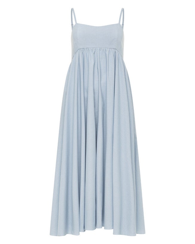 Rachel Chambray Midi Dress, Light Denim / Light Blue, hi-res image number 0