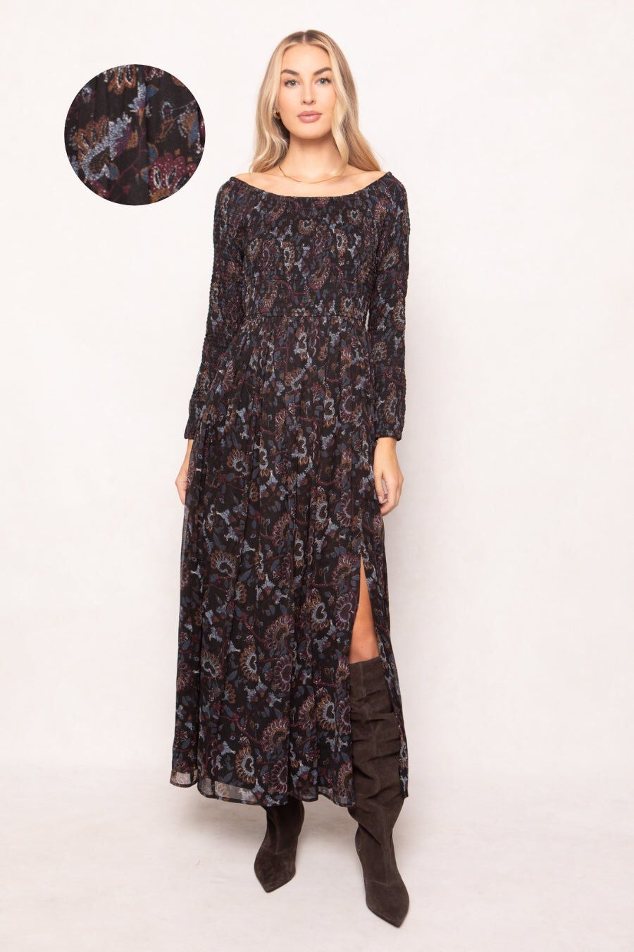 Mason Dress, Enchanted Floral / Black, hi-res image number 0