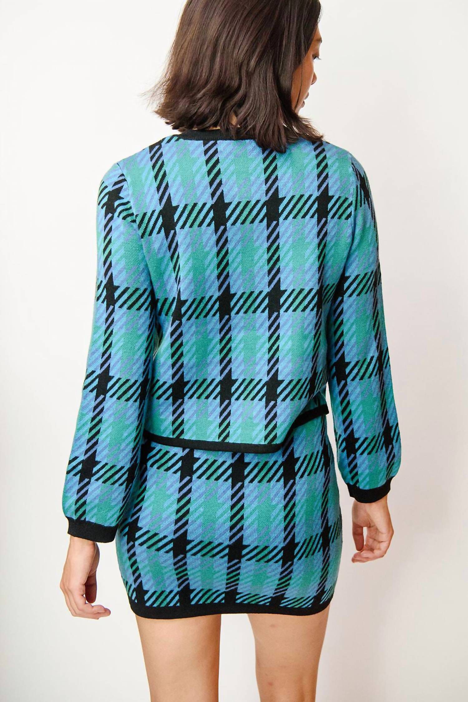 FANNIE PLAID MINI SKIRT IN BLUE/BLACK, , alternate image number 2
