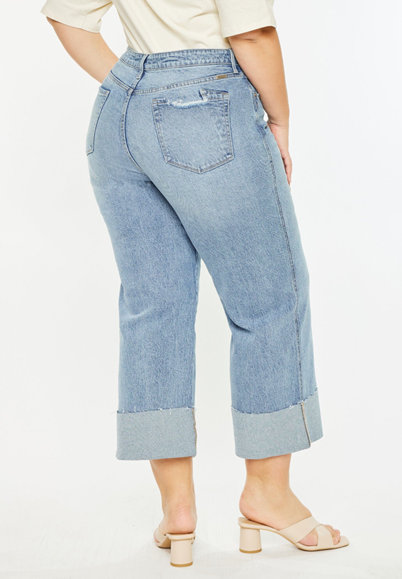 Jennie 90's Crop Wide Leg Jeans (Plus Size), Medium Wash / Medium Wash, alternate image number 6