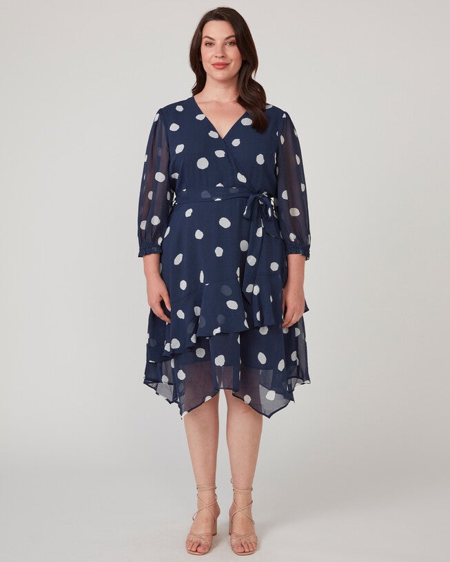 Begin Again Asymm 3/4 Dress, NavyMilk / Navy, hi-res image number null