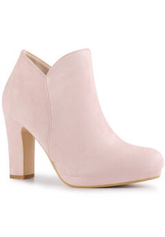Platform Round Toe Chunky Heels Ankle Boots