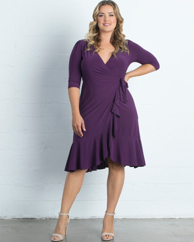 Whimsy Wrap Dress, PLUM PASSION / New Wine, alternate image number 3