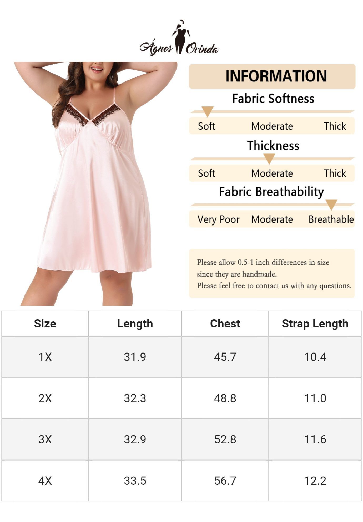 SATIN LACE CHEMISE NIGHTGOWN LINGERIE V-NECK CAMI SLEEVELESS DRESS SLEEPWEAR, Pink / Pink, alternate image number 4