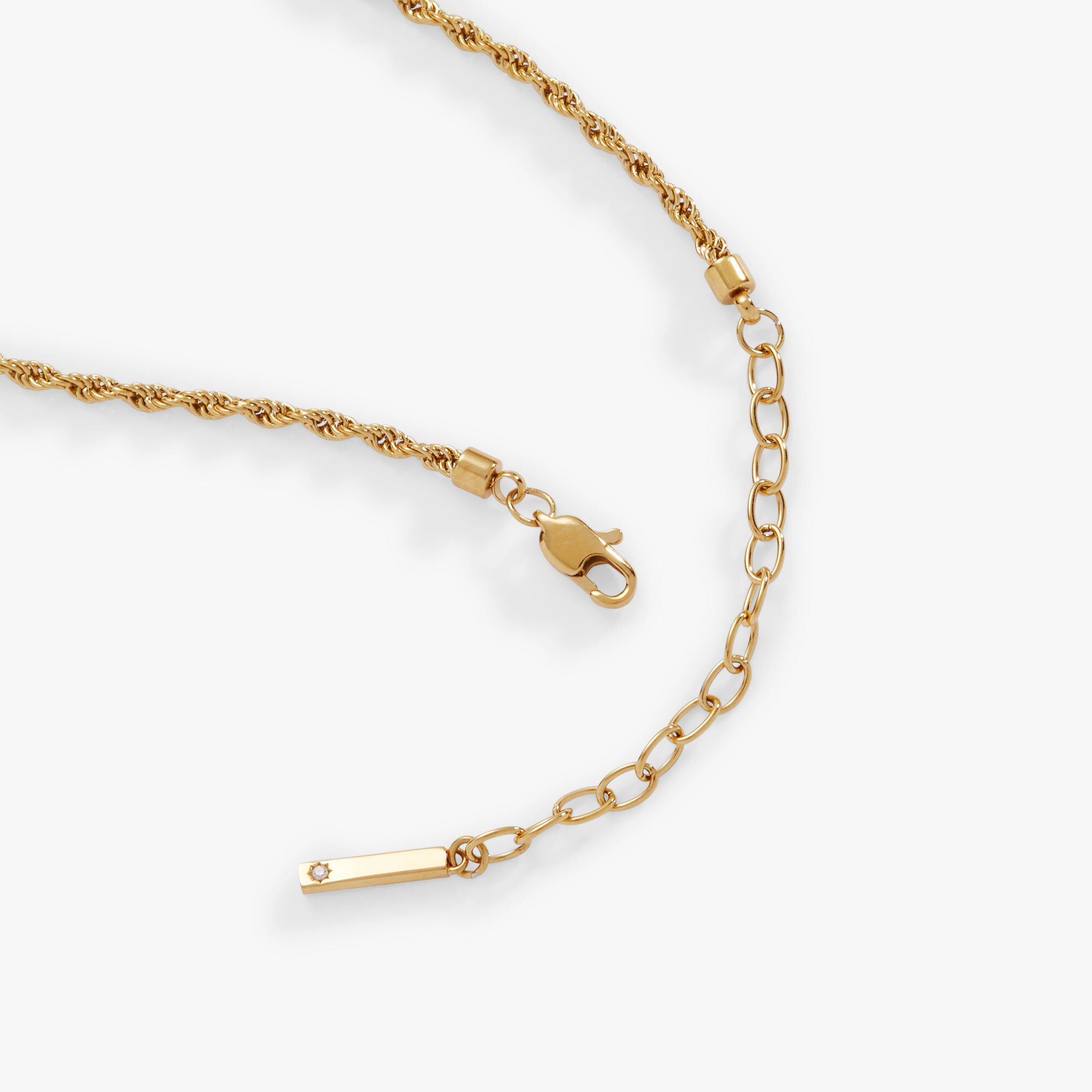 Mini Rope Chain Bracelet, Gold / Gold, alternate image number 2