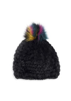 Knitted Fur Pom Hat