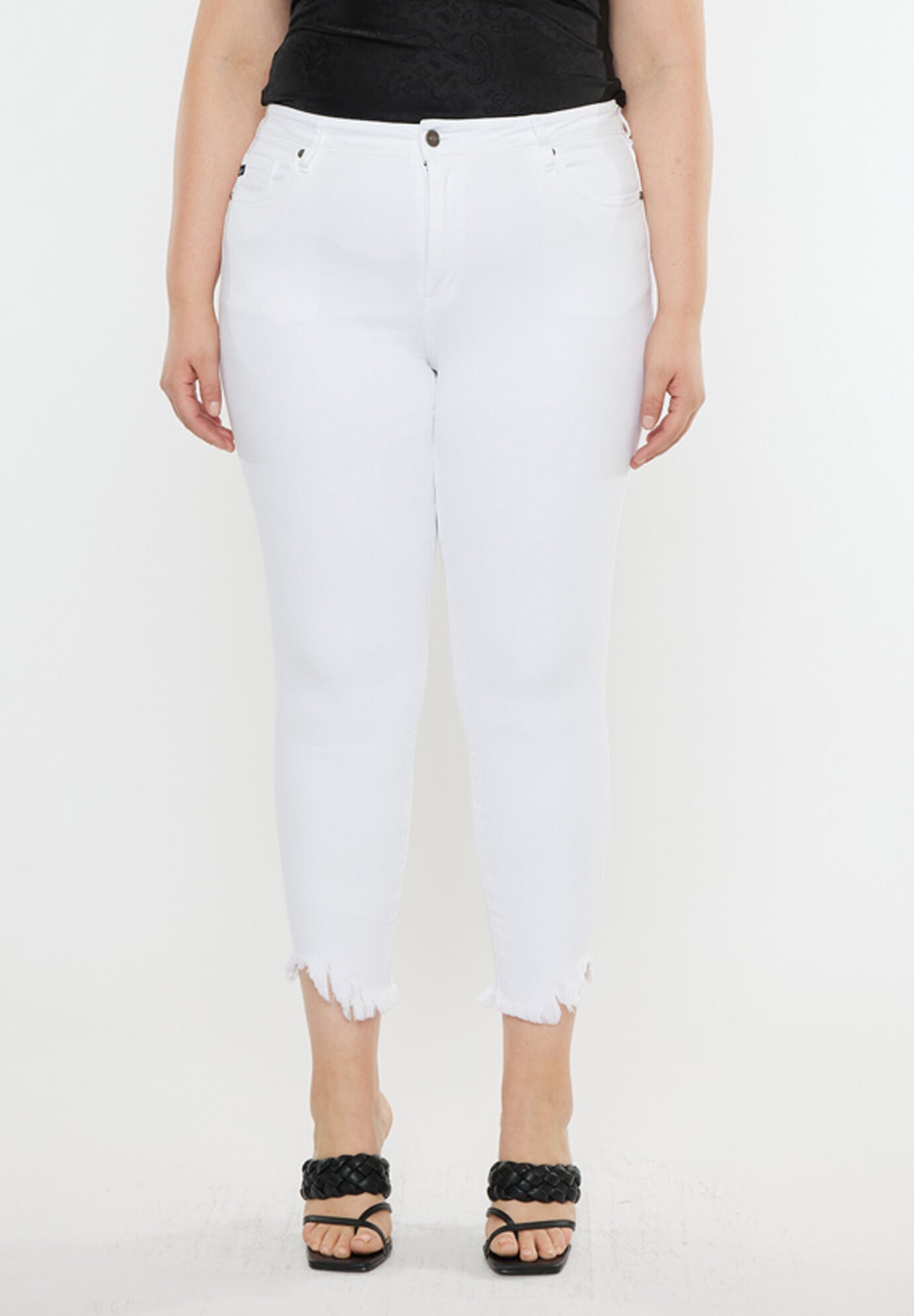 Jordana High Rise Ankle Skinny (Plus Size), White / White, alternate image number 4
