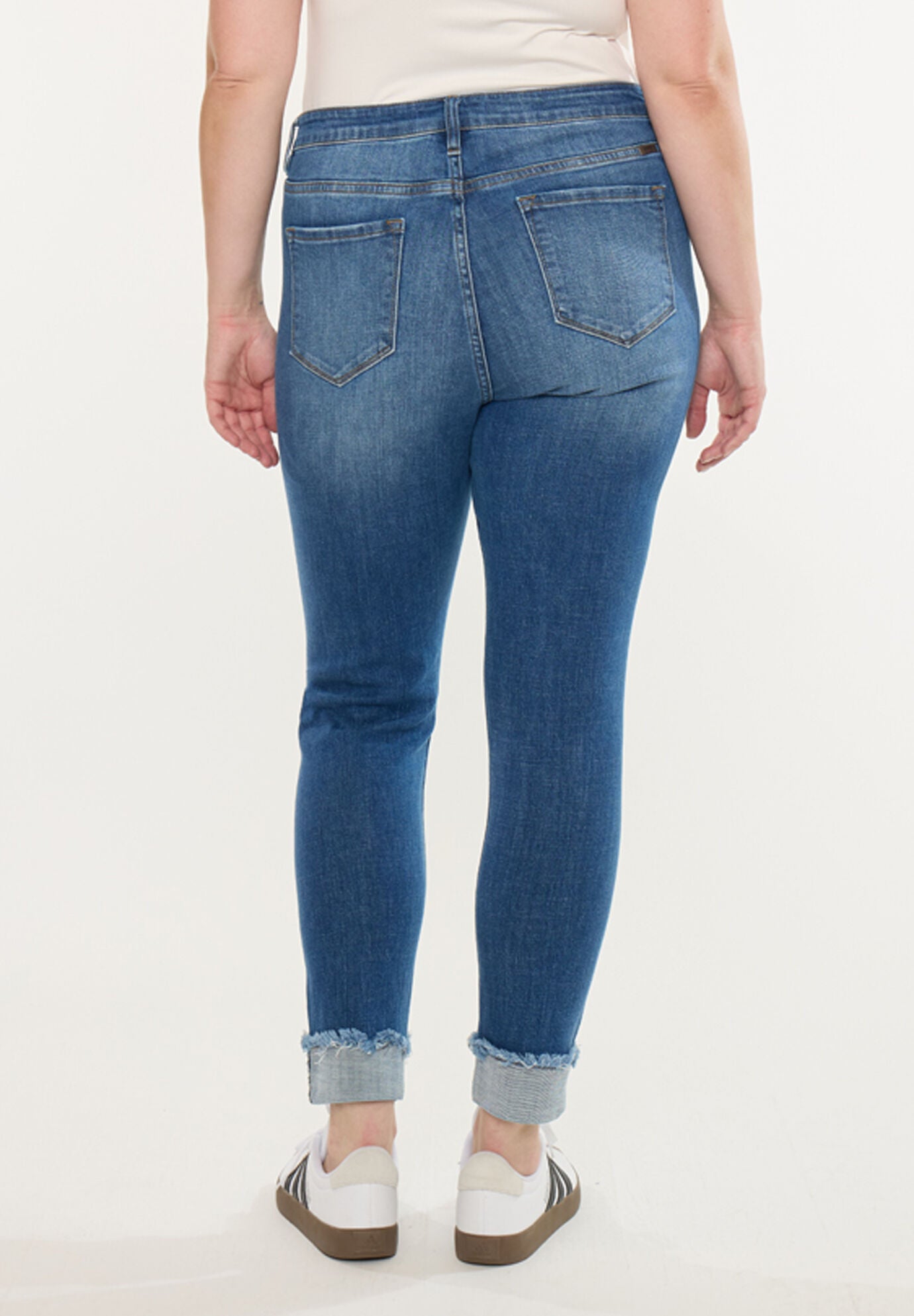 Stevie Mid Rise Ankle Skinny (Plus Size), Medium Wash / Medium Wash, alternate image number 4