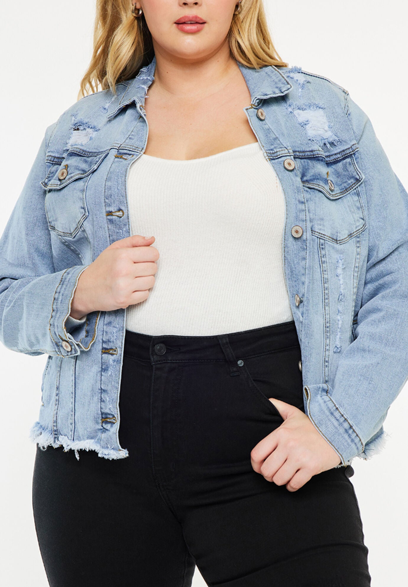 Loren Denim Jacket (Plus Size), Medium Wash / Medium Wash, alternate image number 1