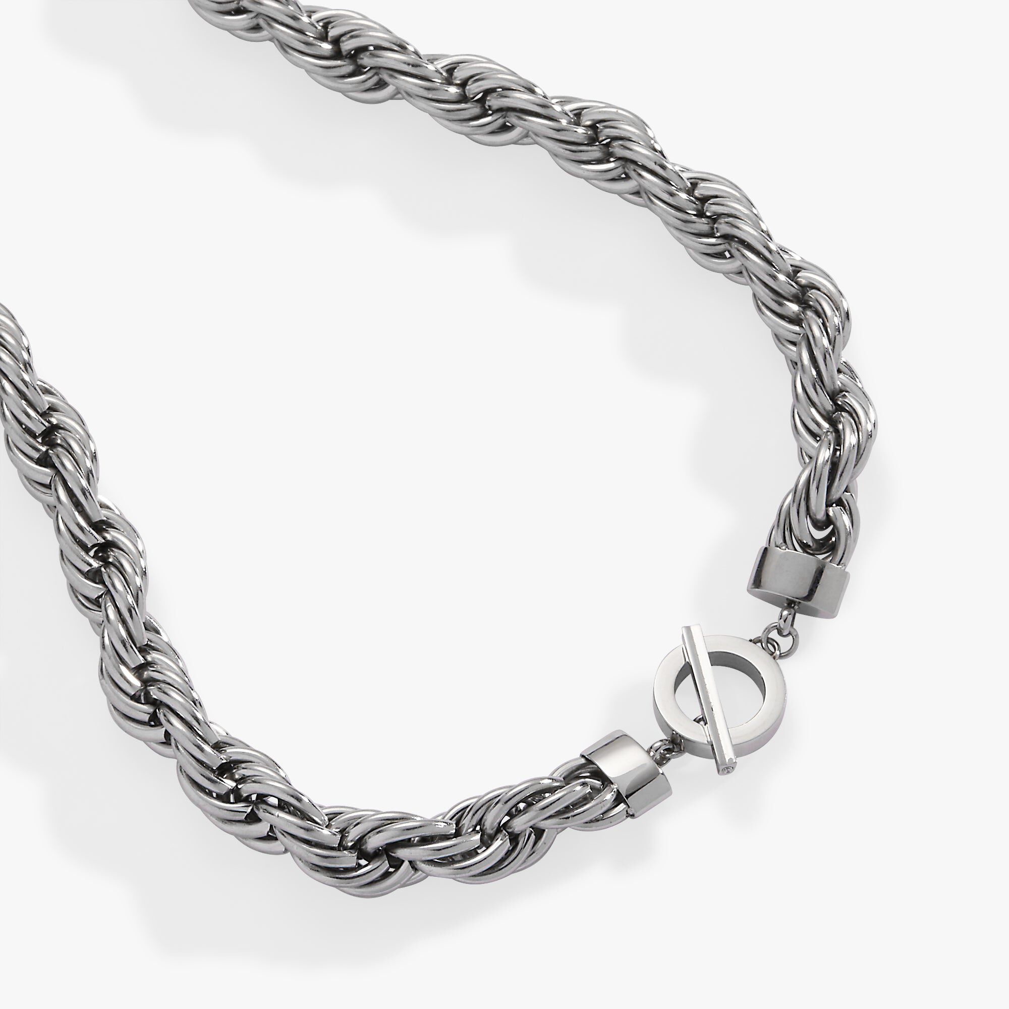 Large Rope Chain Toggle Necklace, Silver / Silver, alternate image number 2