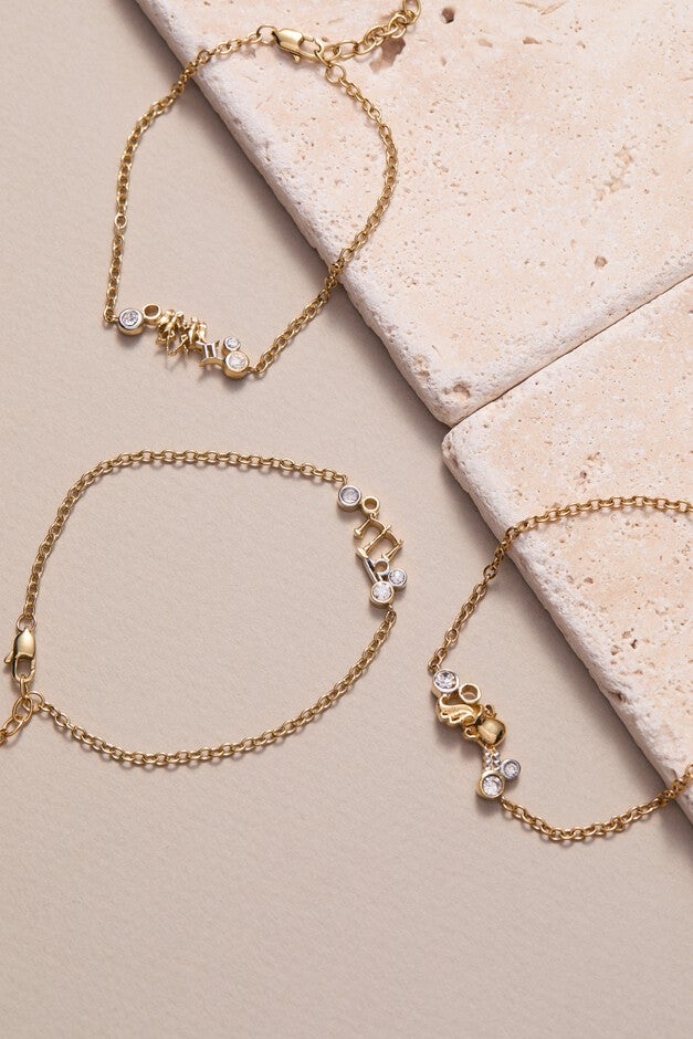 Gemini Symbol Inline Bracelet, Two tone / Gold, alternate image number 4