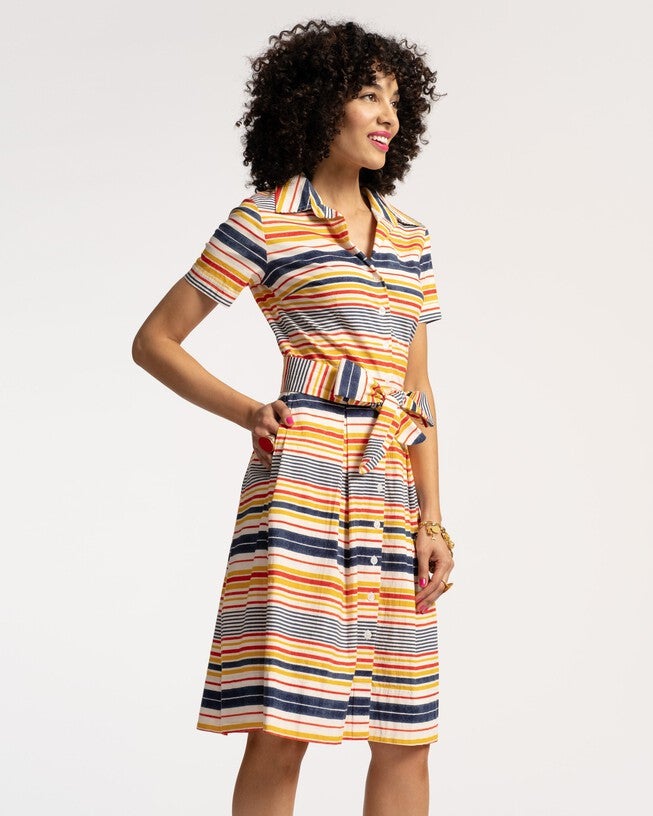 Bella Dress, NavyYellow / Navy, alternate image number 2