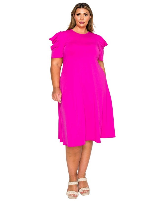 Aleyna Flare Dress, Neon Fuchsia / Pink, hi-res image number 0