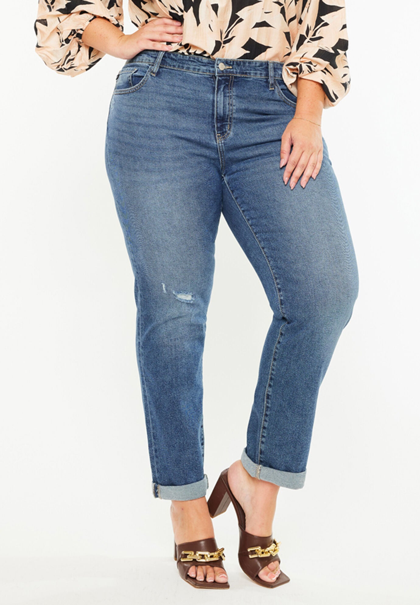 Harper Essentials Mid Rise Slim Straight Jean (Plus Size), Dark Wash / Dark Wash, alternate image number 1