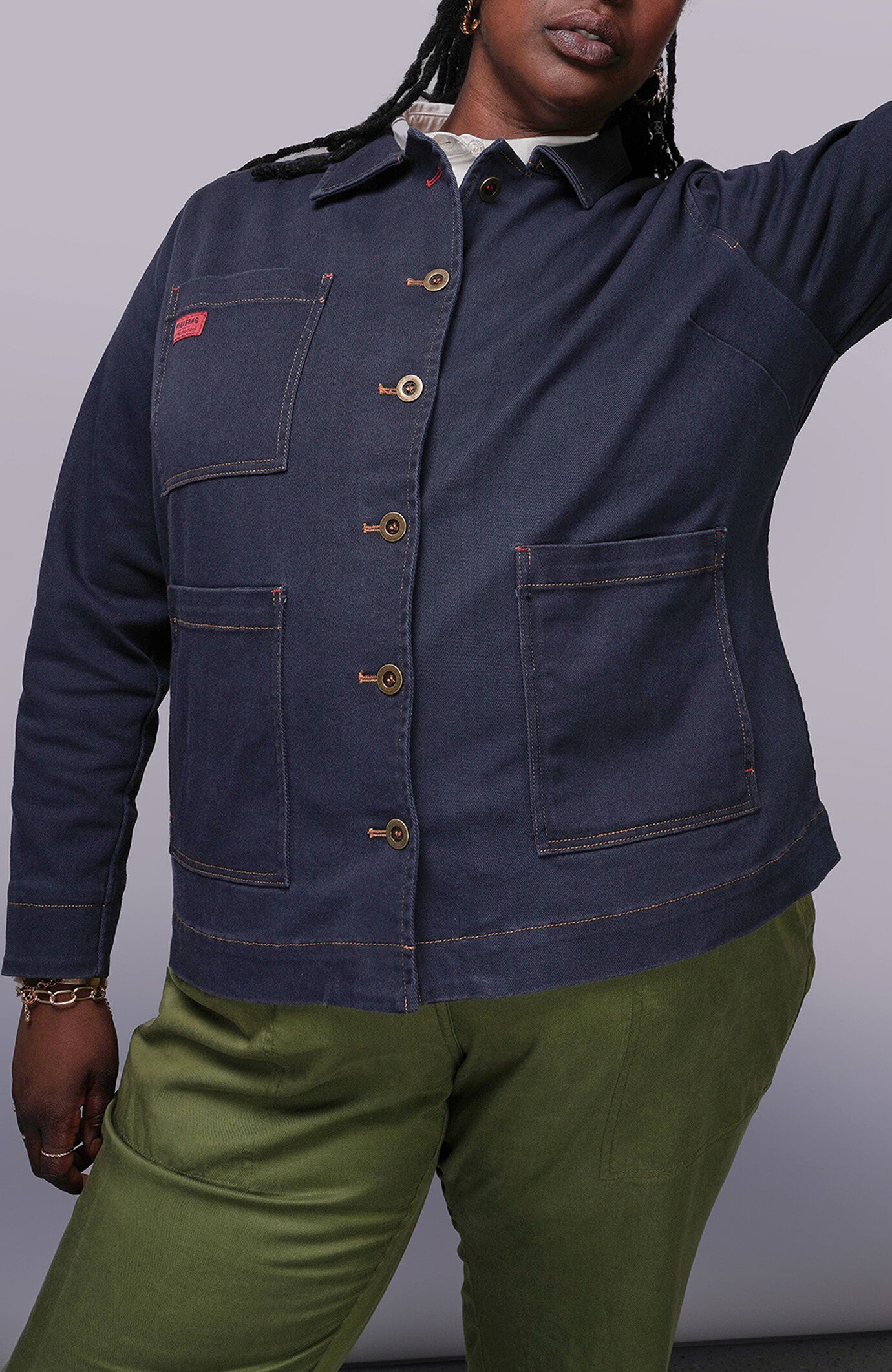 The Essential Denim Utility Jacket, NAVY / Medium Wash, hi-res image number 0