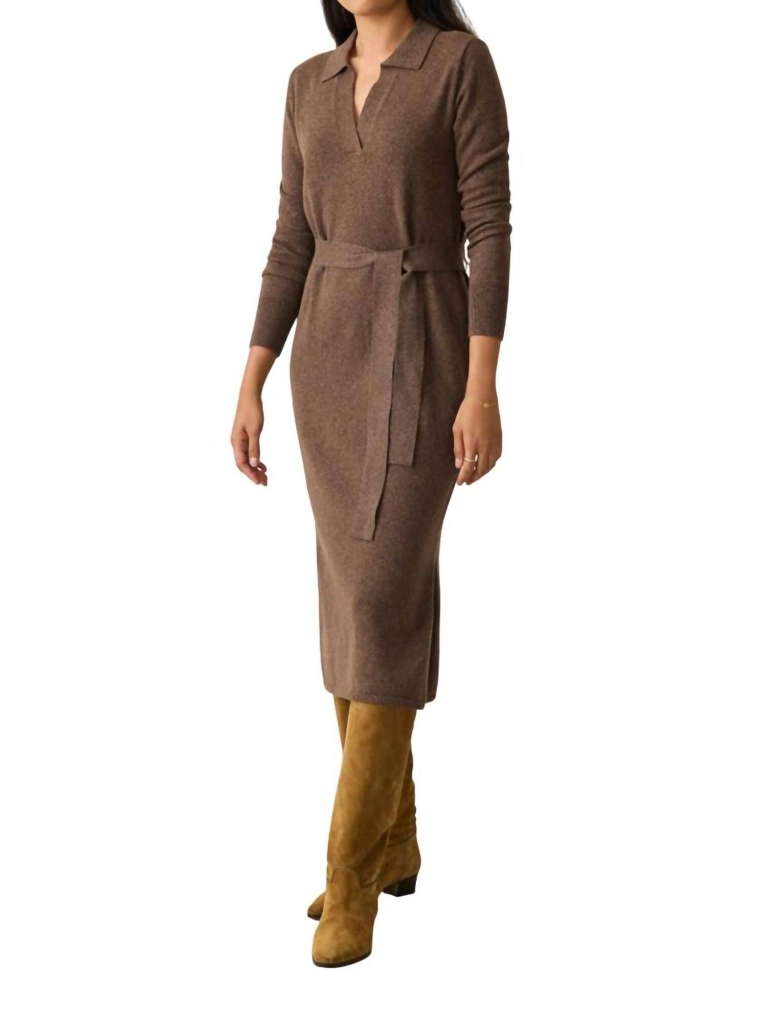 JACKSON SWEATER DRESS, Mocha Heather / Mocha, hi-res image number 0