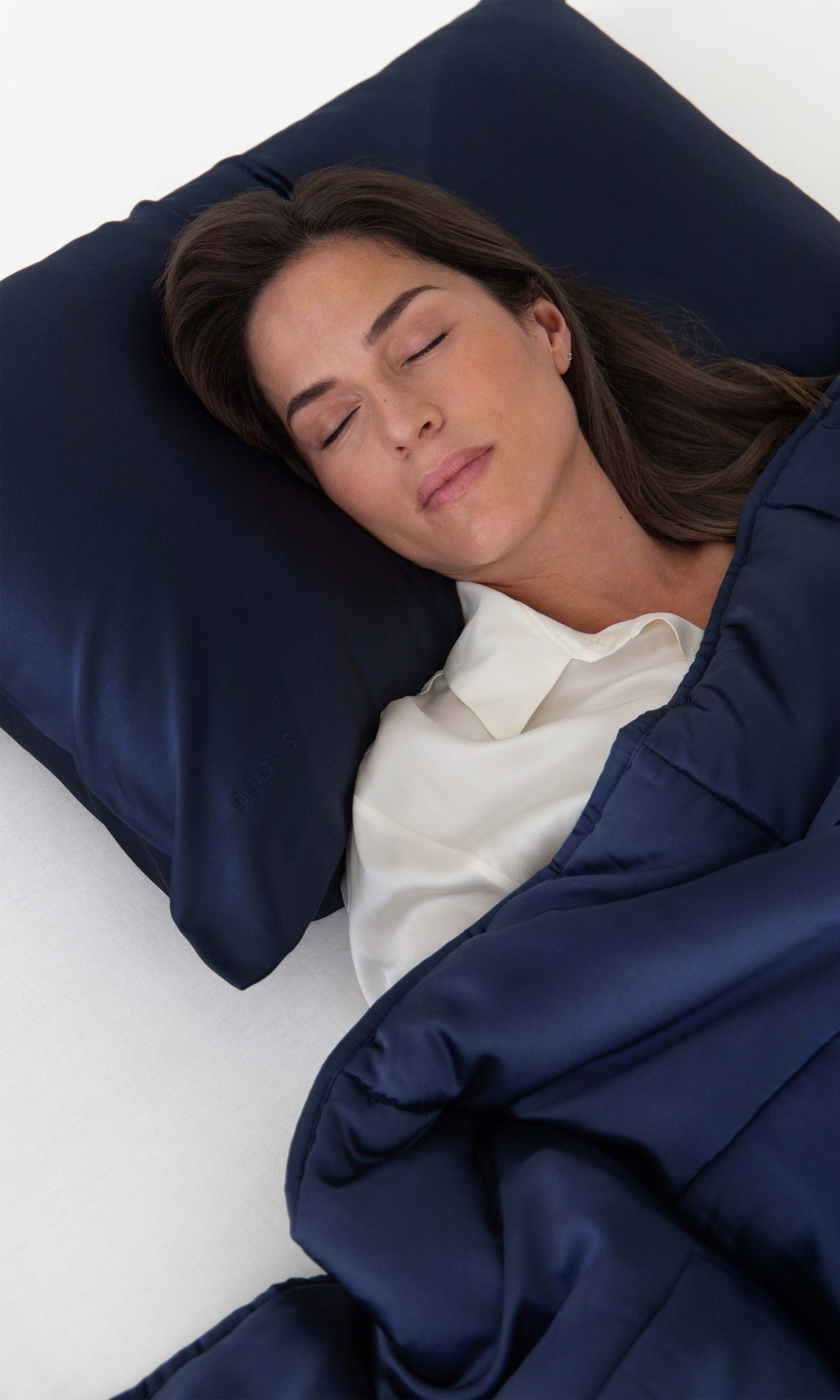 Silk Queen Pillowcase, Midnight Blue / Navy, alternate image number 1