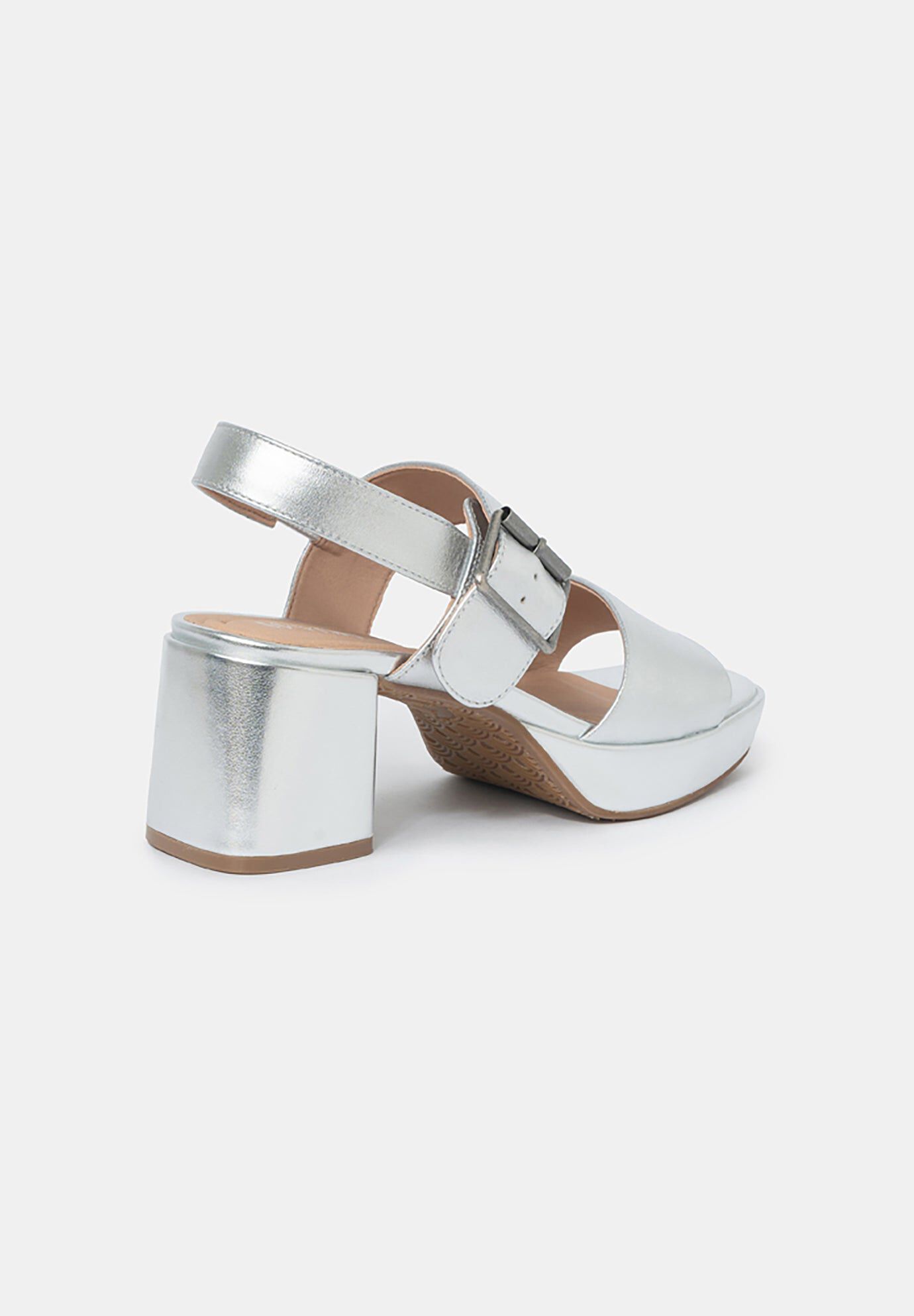 Monroe Two-Strap Platform Sandals, Silver / Silver, alternate image number 1