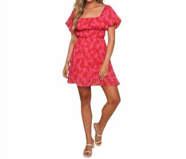 FLORAL DRESS IN RED AND FUCHSIA, , alternate image number 4