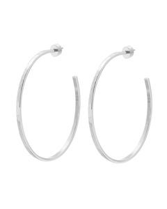 2" Hammered Hoops Silver
