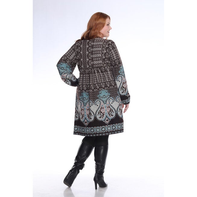 Phebe Embroidered Sweater Dress, Brown / Brown, alternate image number null