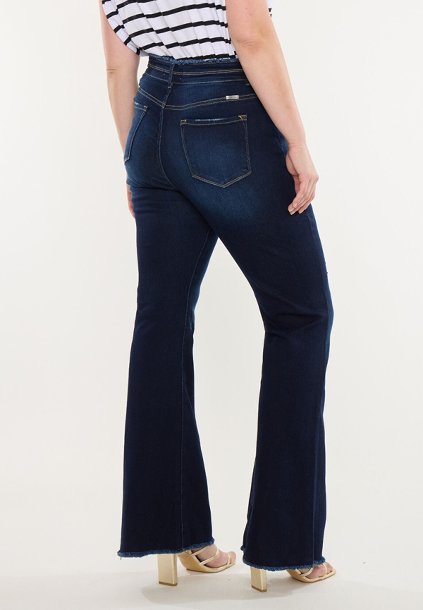 Gill High Rise Flare Jeans (Plus Size), Dark Wash / Dark Wash, alternate image number 6