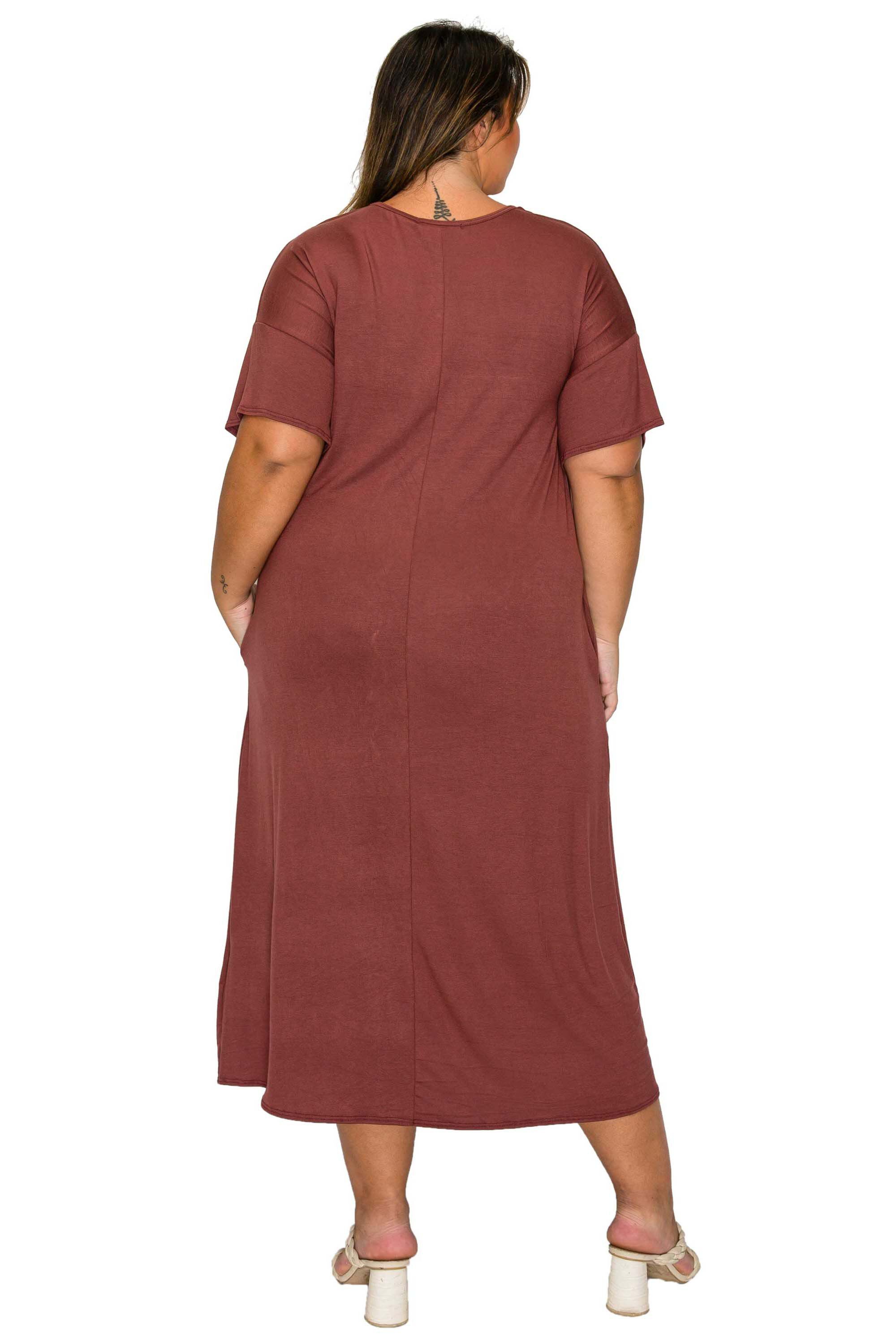 Olivia Pocket Midi Dress, Lt Brown / Brown, alternate image number 2