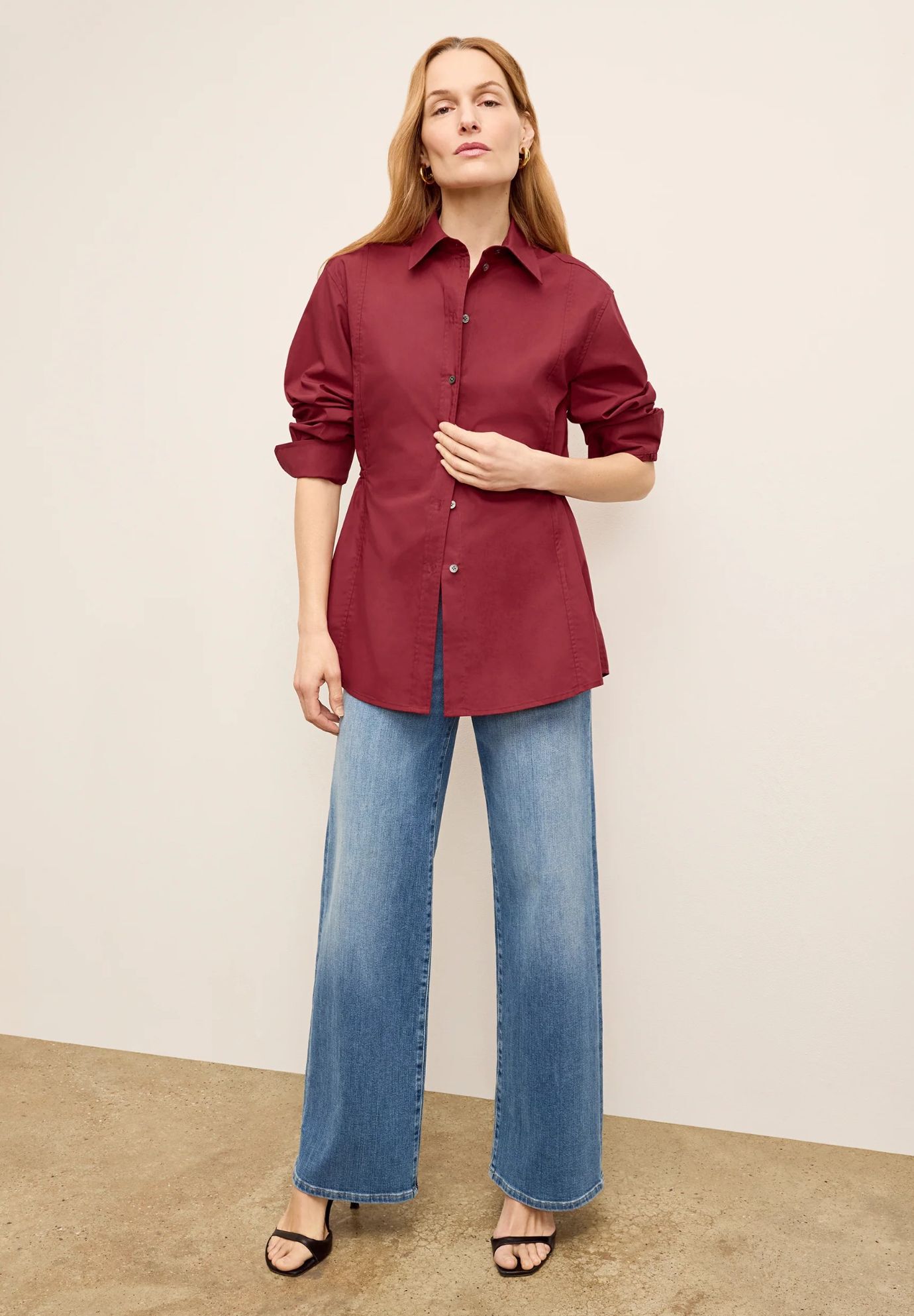 Bentley Al Fresco Shirt - Cotton Poplin, Cinnabar / Red, hi-res image number 0