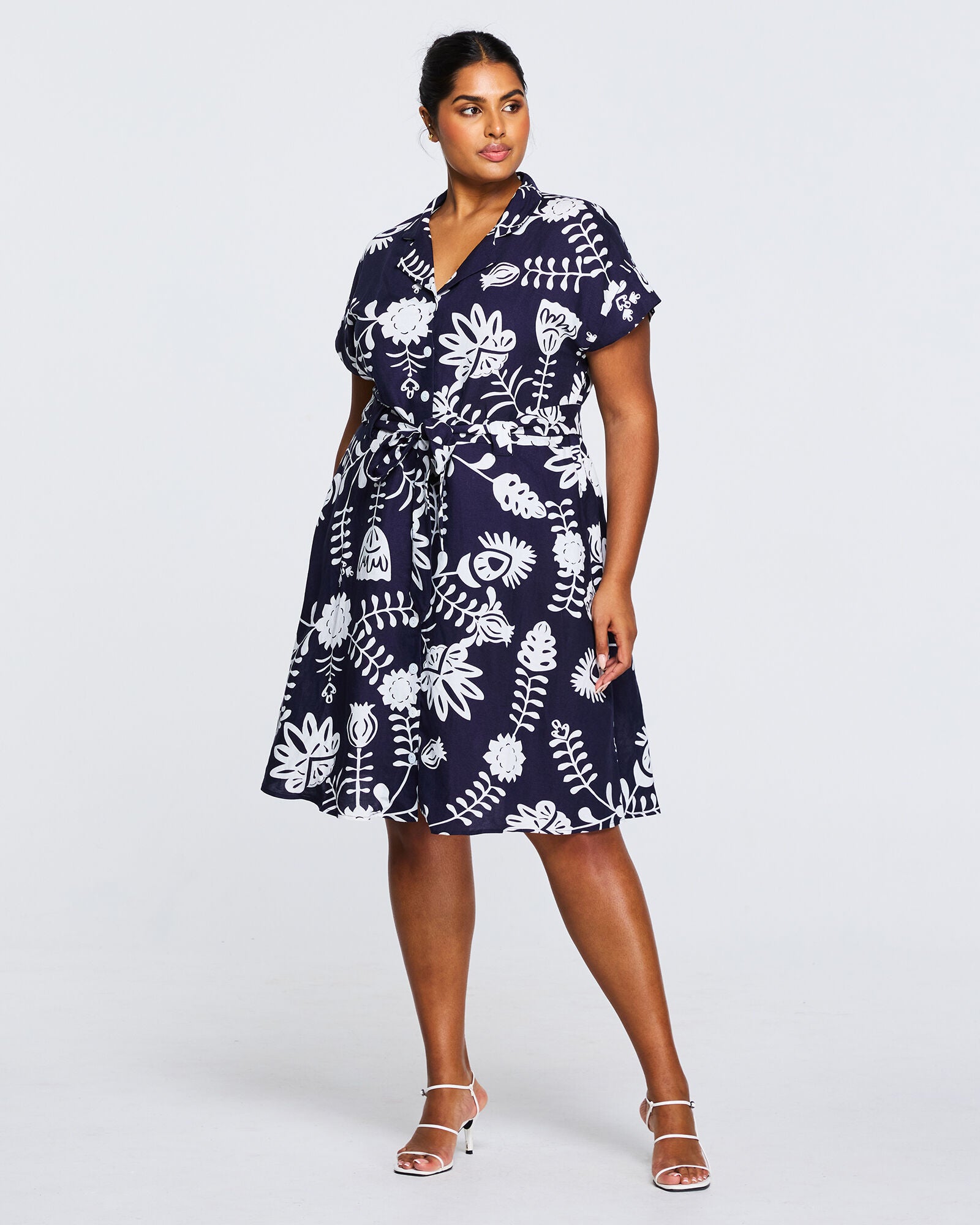 Belize Shirt Dress, Print / Navy, hi-res image number 0