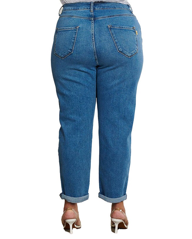 Edie High-Rise Mom Jeans, Classic Blue / Medium Wash, alternate image number 1