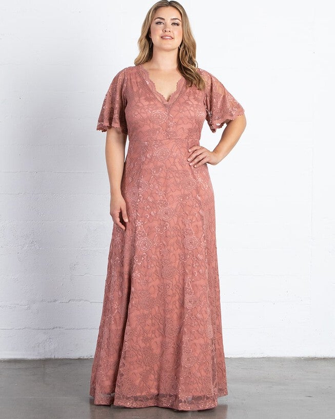 Symphony Lace Evening Gown, MAUVE ROSE / Mauve, alternate image number null