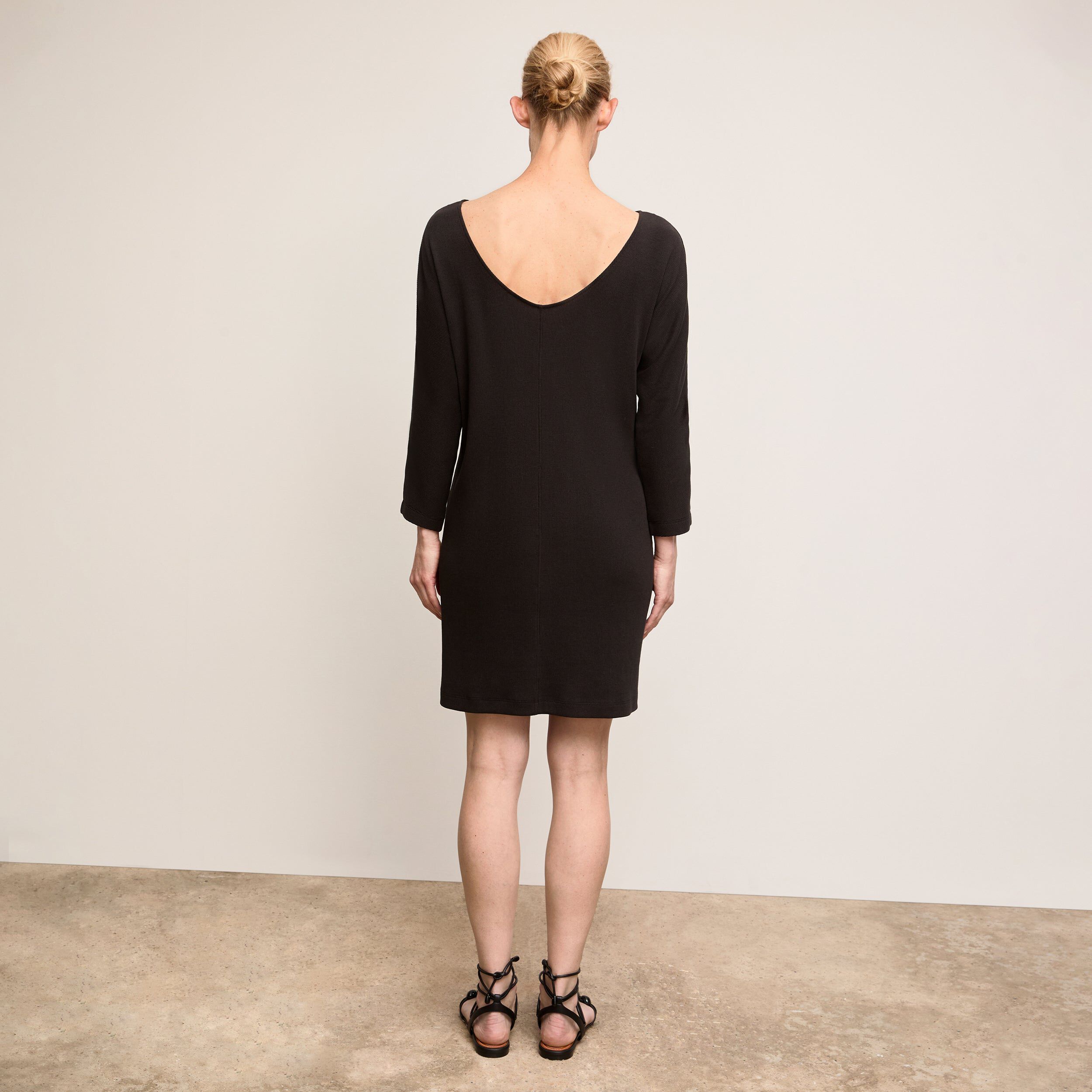 Ivana Toss-On Dress - Plush Pima, Black / Black, alternate image number 1